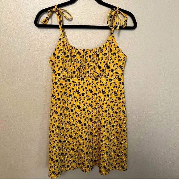 Topshop yellow floral hot sale dress